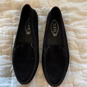 Tod’s black Suede Loafers! Amazing condition, *would fit a size 9*